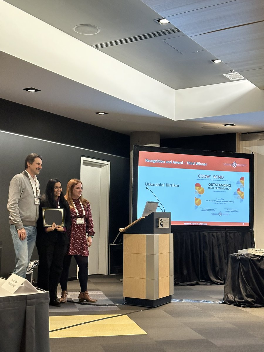 Gastirueda's tweet image. Way to go! JAC awardee @ccaceliac Utkarshini Kirtikar, from @VerduLab, for her outstanding presentation and for winning one of the Best Speaker award at the Research Topics! @cddw_clm @Farncombe_GI @machealthsci