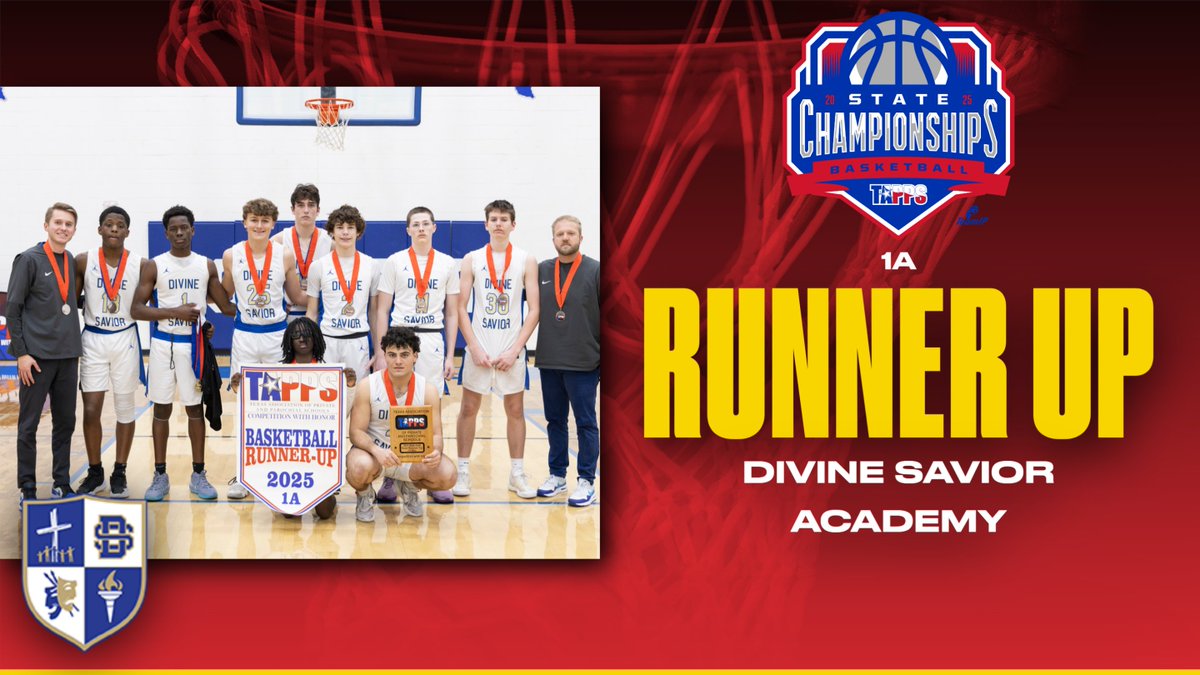Congratulations to Divine Savior Academy, your TAPPS 2025 1A Boys State Runner Up!!