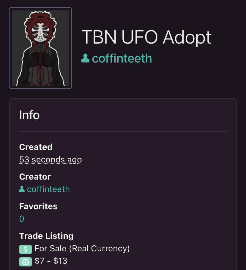 CoffinsShop's tweet photo. When bought, I will send you the character without the giant watermarks 
Tags:
#art #toyhouse #adopt #adoptable #characterdesign #artist #digitalart #artmoots #deviantart #spider #nonhuman #originalcharacter https://t.co/YhE1LsY6ul