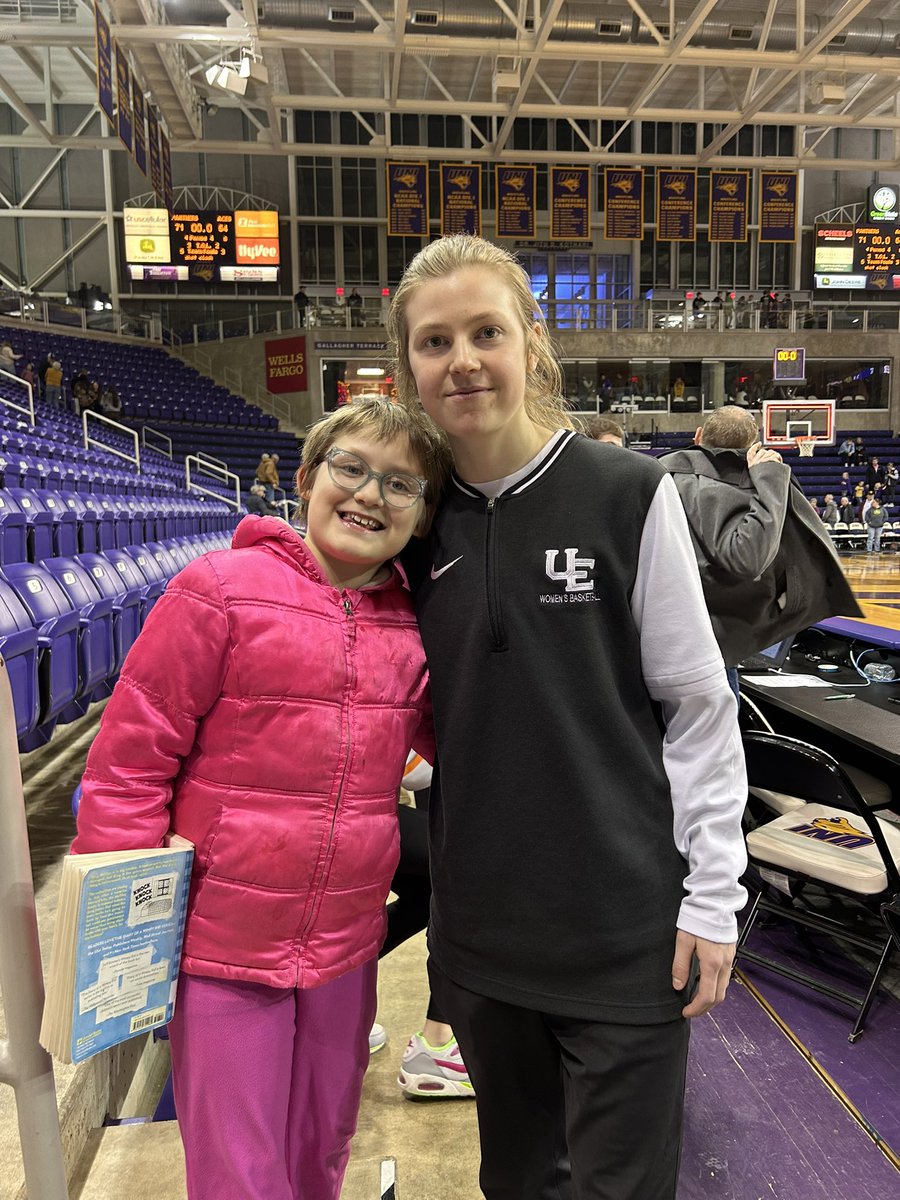 Super unexpectedly, we met Molly Davis tonight at the UNI wbball game against the purple aces of Evansville. What an awesome surprise. She was so sweet!