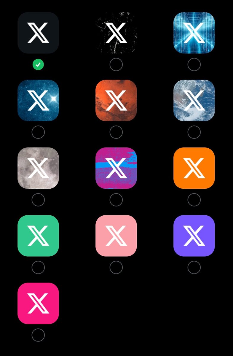 What colour is your icon on X?