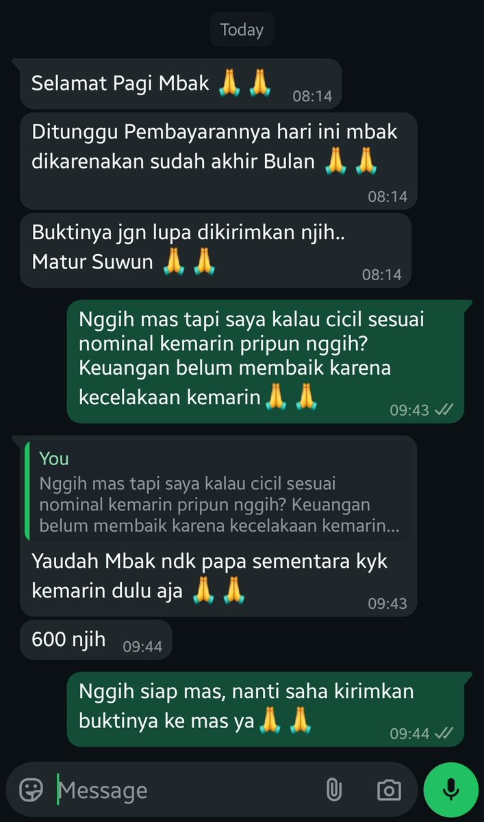 2025willbebette's tweet photo. Untung dapat fc gpl yang baik. Mau nyicil sedikit karena kondisi masih di terima😭😭😭 andaikan fc/dc pada begini. Aku kan tenang untuk melunasi https://t.co/iROabXBE84