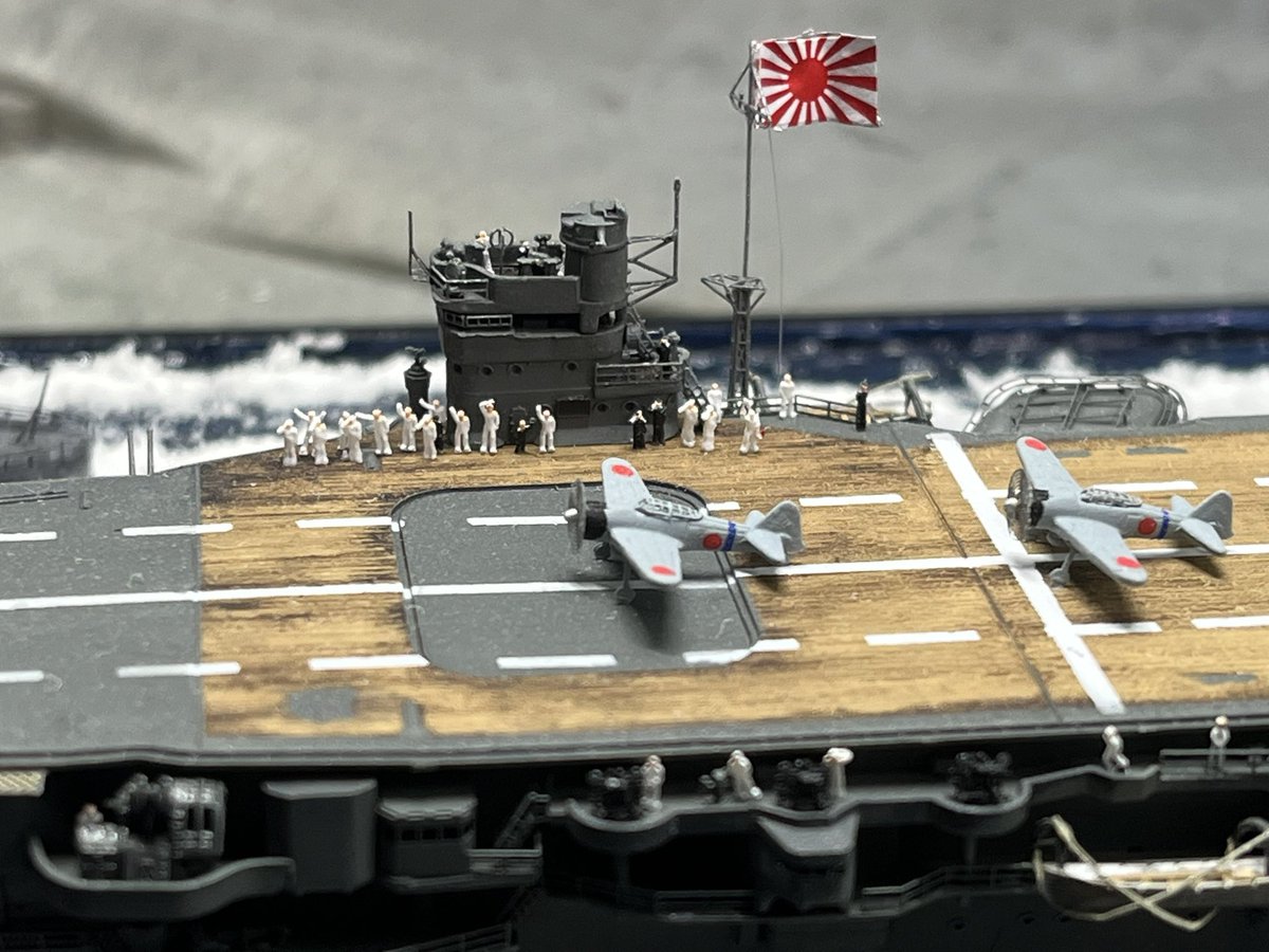 ken1982ships's tweet photo. #今月作ったプラモ晒そうぜ
フジミ　1/700 航空母艦「蒼龍」
ほんと難しかったです=͟͟͞͞( ง ´；���；` =͟͟͞͞)ว https://t.co/AGCKDGHRNy