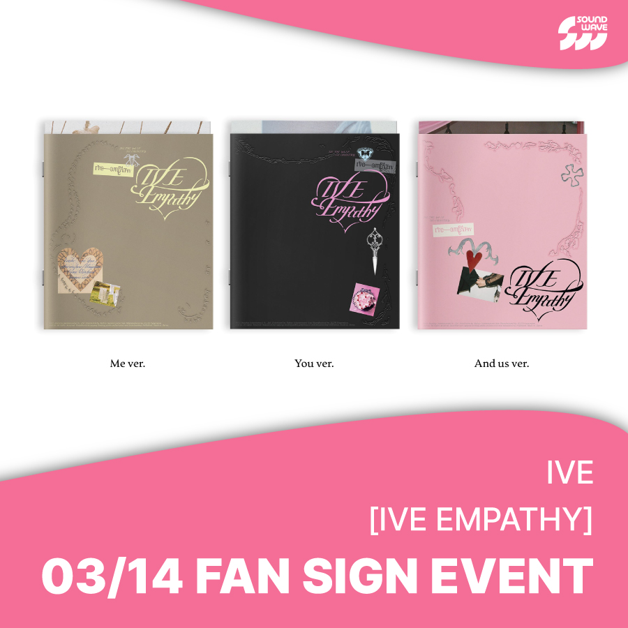 soundwave_korea's tweet image. #IVE #아이브
THE 3rd EP #IVE_EMPATHY
FAN SIGN EVENT OPEN
🌟본 게시글을 RT 해주신 분들 중 3분을 추첨하여 응모자 전원 특전 포토카드 1 SET를 증정합니다.
*사인회 현장에서 미니 캔뱃지 가챠 이벤트가 진행됩니다.

🎁 응모자 전원
미공개 독점 포토카드 랜덤 증정

📢 이벤트 일시 : 3/14(금)…