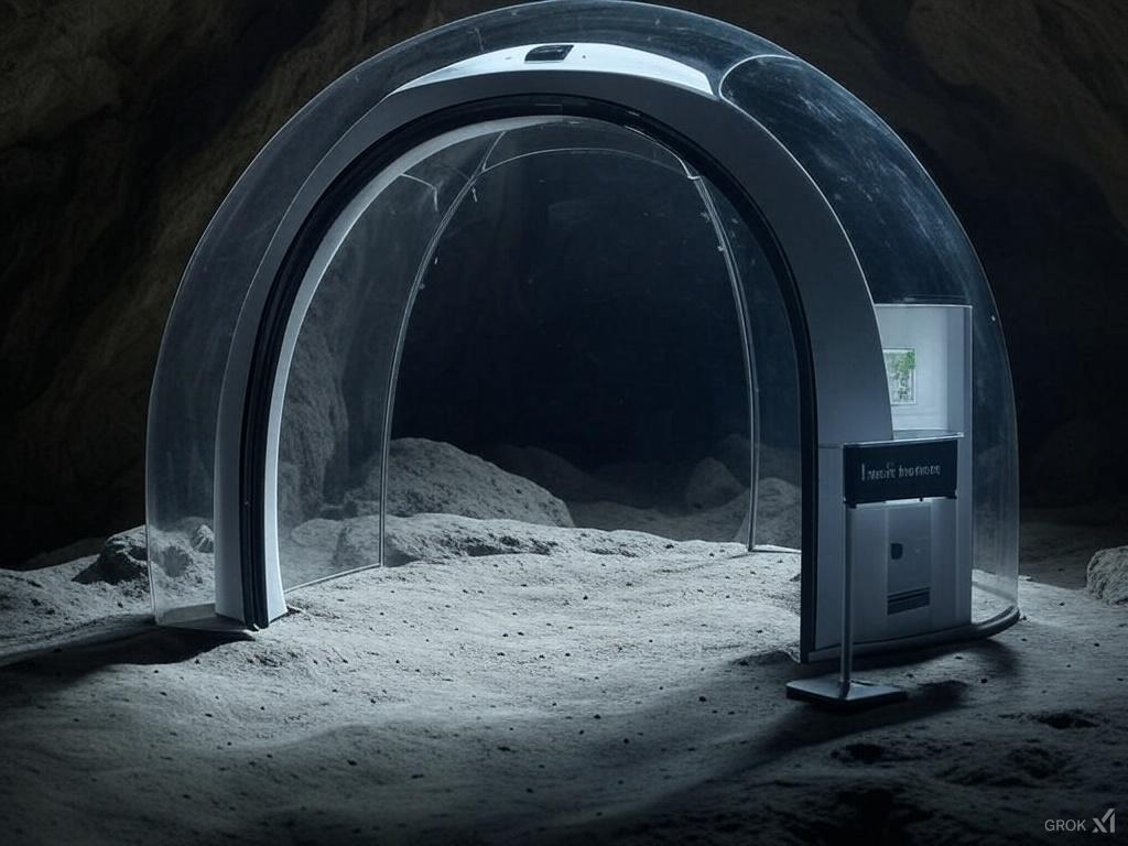 abc78h's tweet image. "Picture a lunar waystation! Under the dome in a cave, plants quietly grow with lamp light, giving oxygen. One device turns ice into water and oxygen. Another builds an ozone atmosphere—next stop, Mars!"  
#moonbase 
#marsnext 
@elonmusk