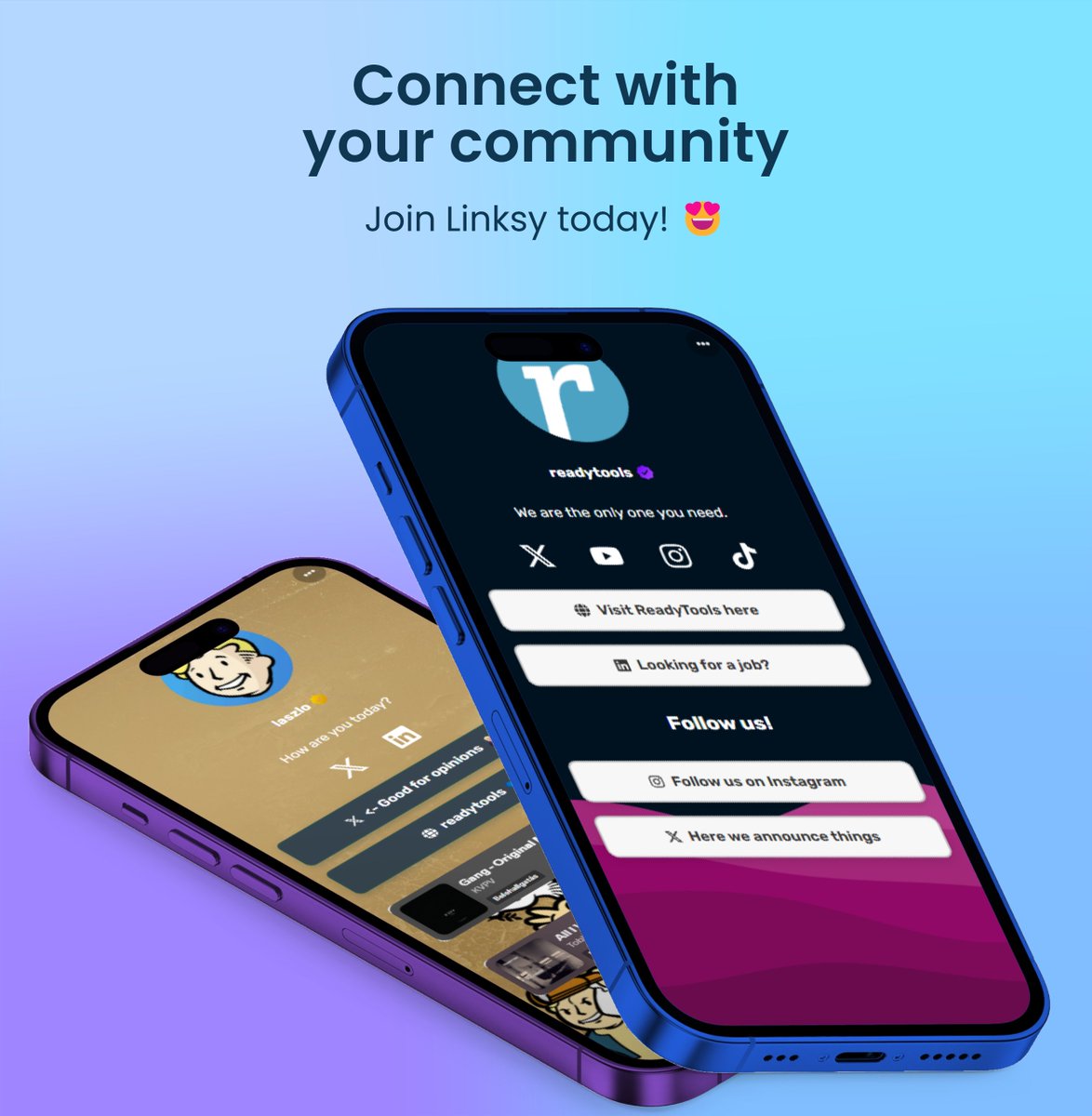 readytoolsco's tweet photo. Connect with your community with just one Link, make sure that it is Linksy by ReadyTools!
Get Started, build easily #readytools #linksy https://t.co/ukFn26L5x8