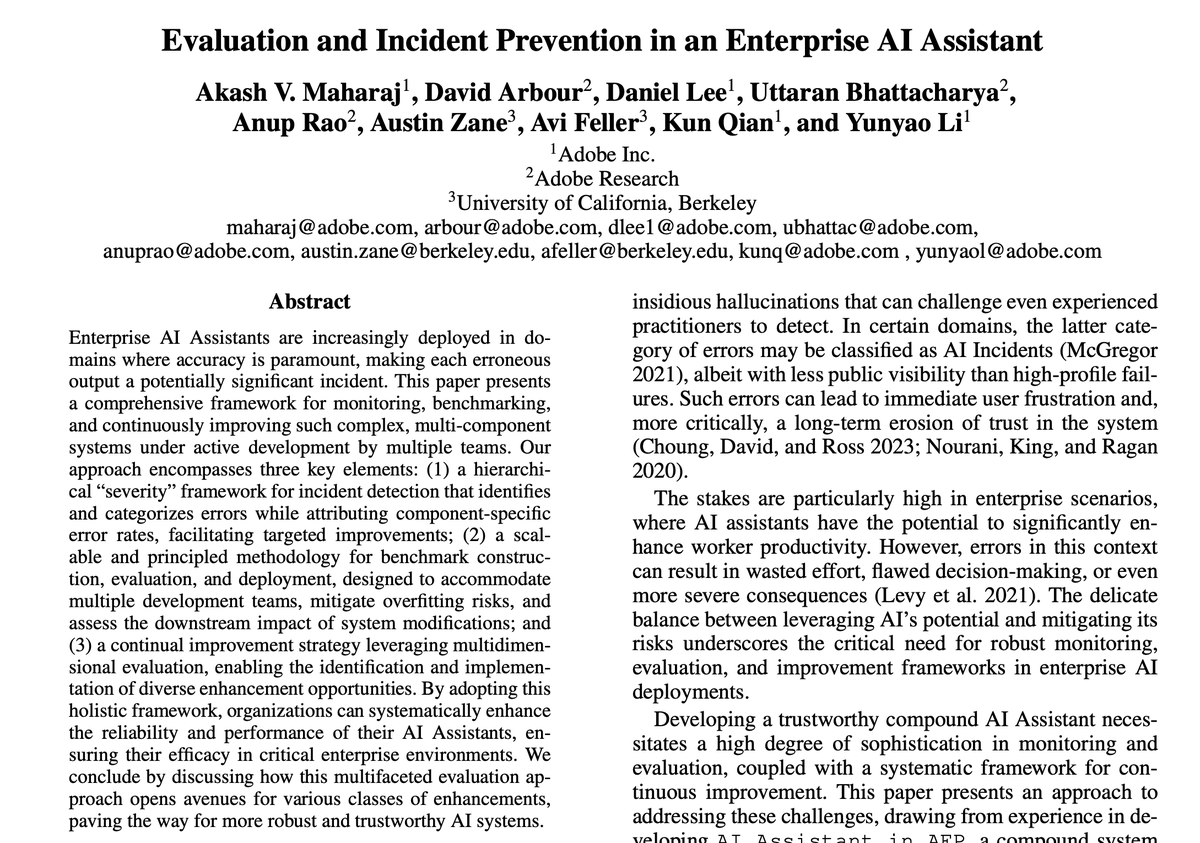 yunyao_li's tweet image. 🥳 Yay! We just won the &quot;DSRI AI Incidents and Best Practices Paper Award.&quot; #IAAI @RealAAAI! 🏆

🌟&quot;This paper presents a comprehensive framework for monitoring, benchmarking, and continuously improving such complex, multi-component systems under active development by multiple…