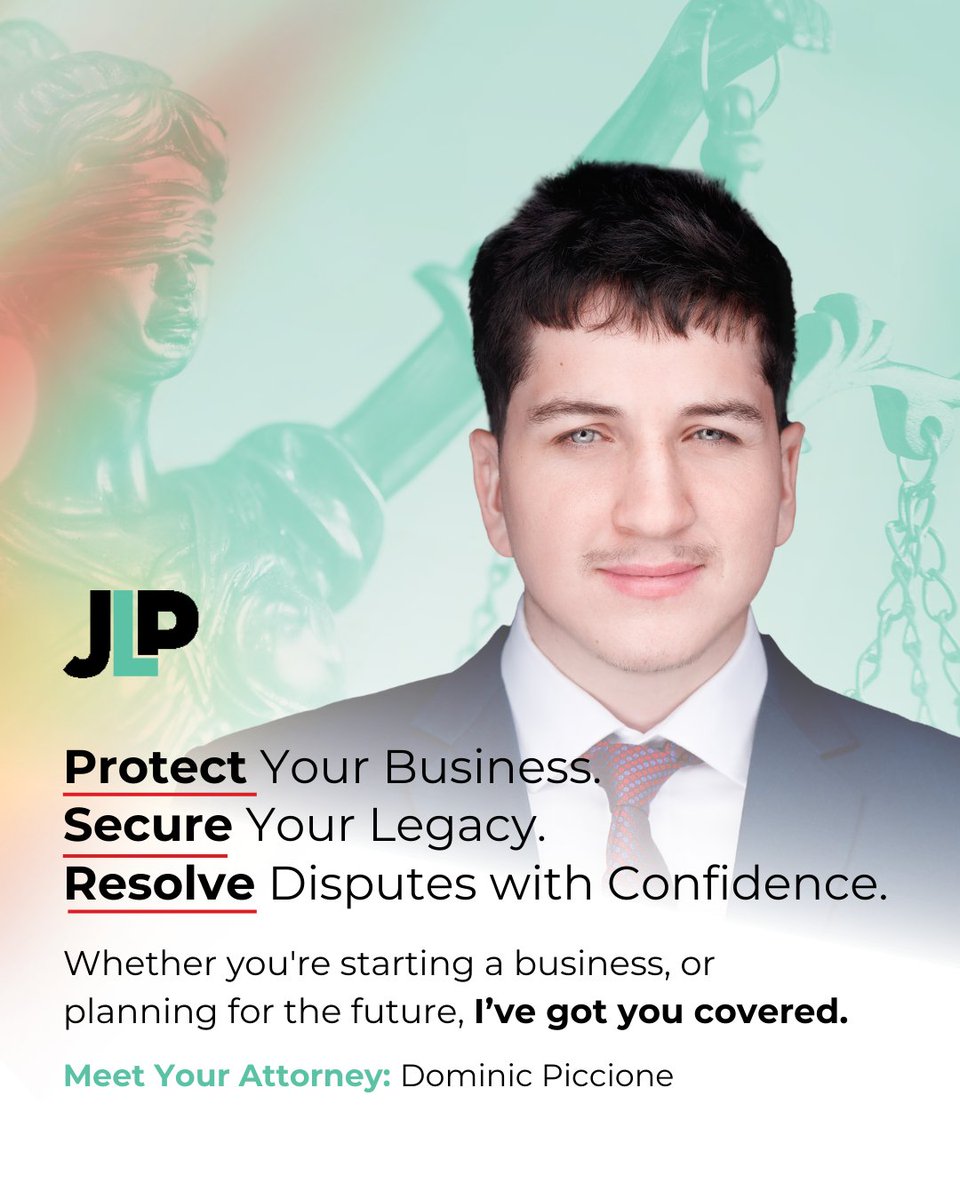 J_Law_Partners's tweet photo. Legal challenges? You don’t have to face them alone. I provide strategic guidance in business law, estate planning &amp; dispute resolution—helping you protect what matters most. 

📞 Let’s talk—schedule a consultation today! #BusinessLaw #EstatePlanning #LegalHelp https://t.co/MkiewmabP5