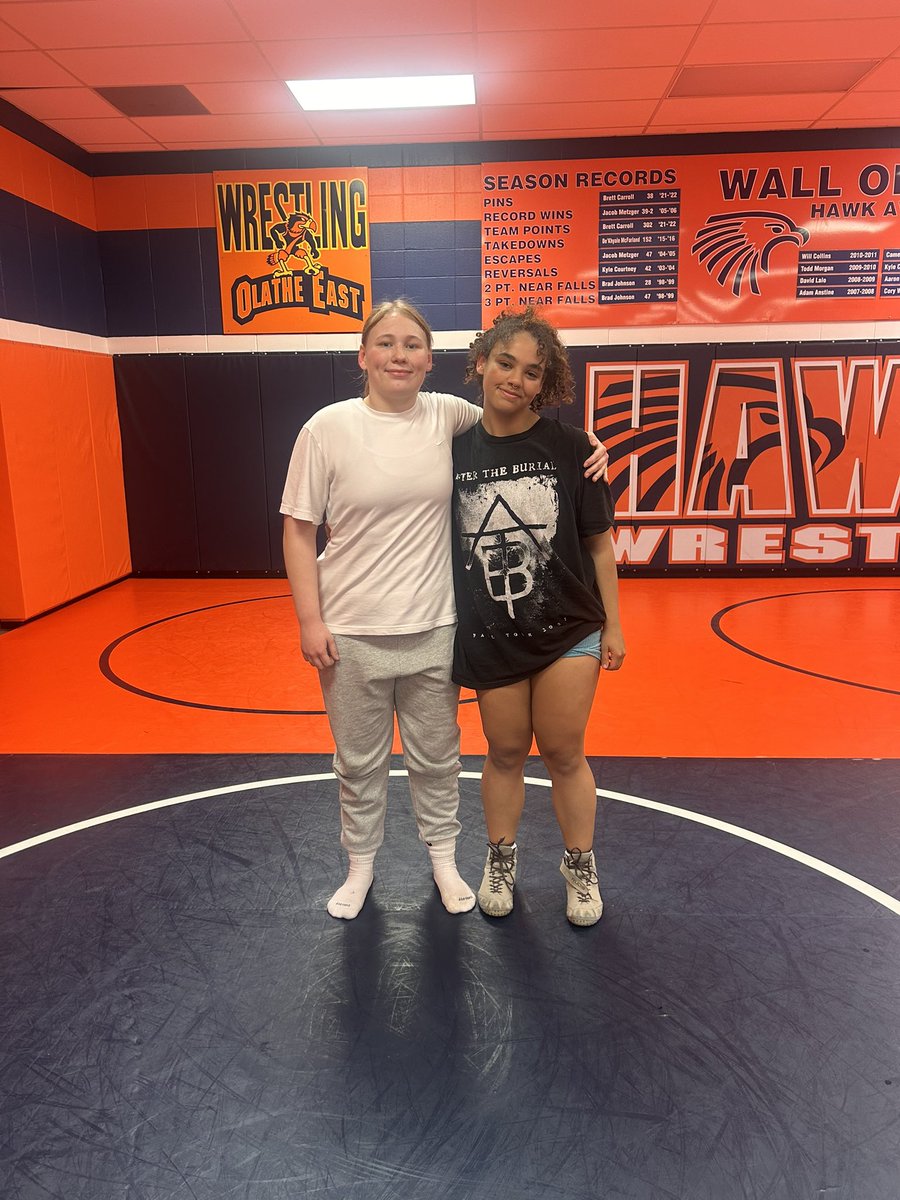 CoachGriff_OE's tweet photo. My two senior qualifiers just ended their last high school wrestling practice 😢 to say I’m going to miss these two next year would be an understatement! Love you girls! @DaBankSki @B0owi3e #statebound https://t.co/zpixQLGBRd