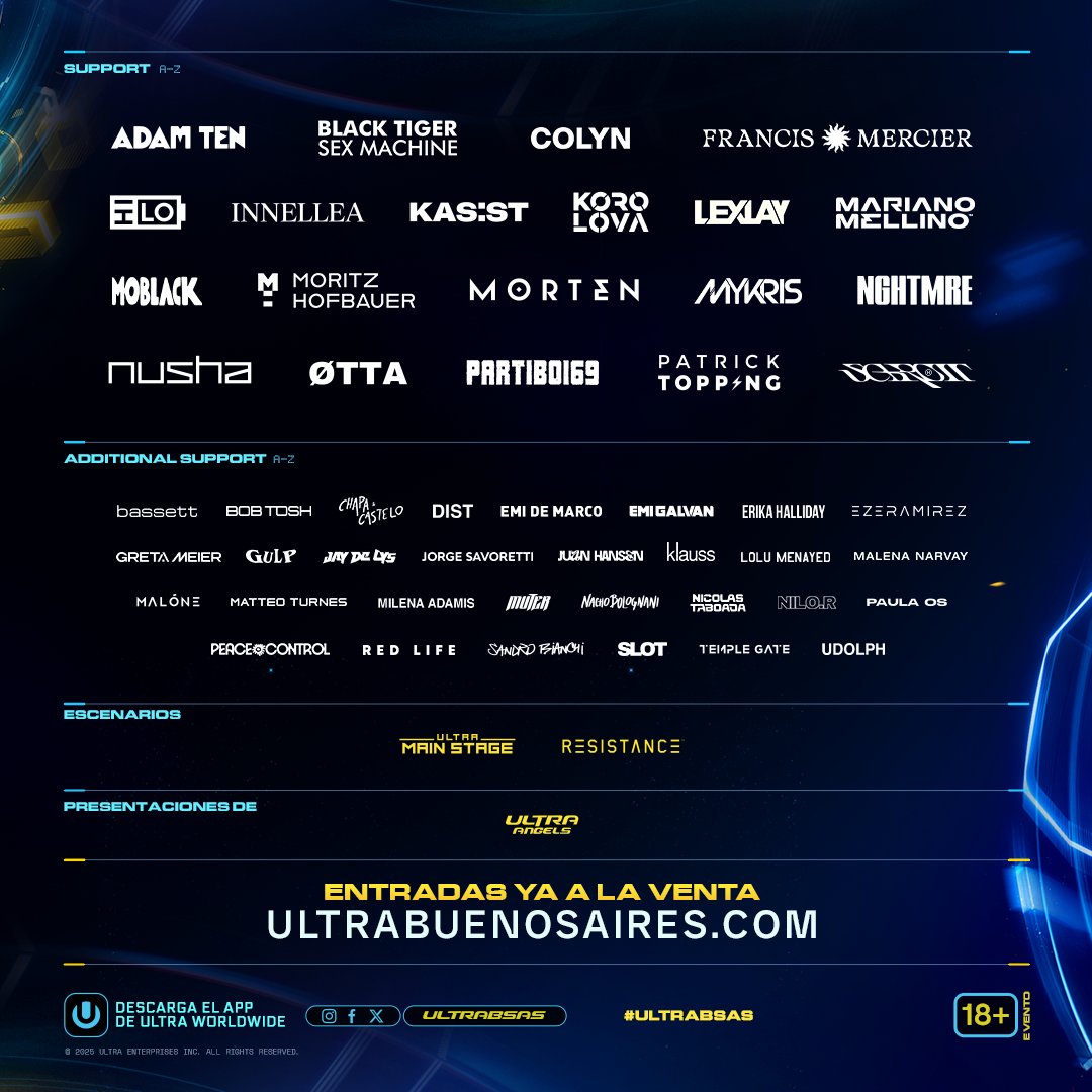 ¡Hola Fase 3! 😎🎉🇦🇷

Cuatro escenarios, la mejor producción y decenas de artistas nacionales e internacionales van a hacer del próximo 18 y 19 de abril dos días inolvidables.

¡Asegurá tu entrada antes de que sea demasiado tarde!

ultrabuenosaires.com/tickets