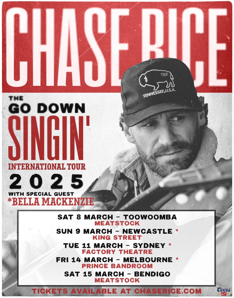 ChaseRiceMusic's tweet image. With nothing to hunt for a month, it's that time of year again, live shows comin back at ya, starting way down under in Australia. Fired up we're gettin back after it🤘🏼