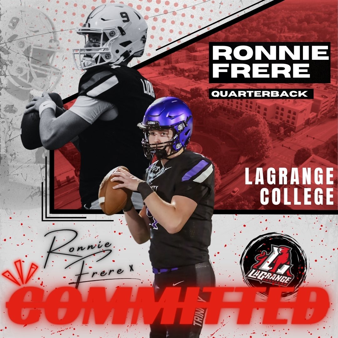 After a great conversation with <a href="/CoachWMD/">Wes Dodson</a>, I am exited to announce my commitment to play football at Lagrange College! Thank you Jesus
<a href="/LaGrangeFTBL/">LaGrange College Football</a> 
<a href="/TCSAthletics1/">Trinity Christian School Athletics</a> <a href="/CoachKDallas/">Coach Kenny Dallas</a> <a href="/coachdunc23/">Lance Duncan</a>