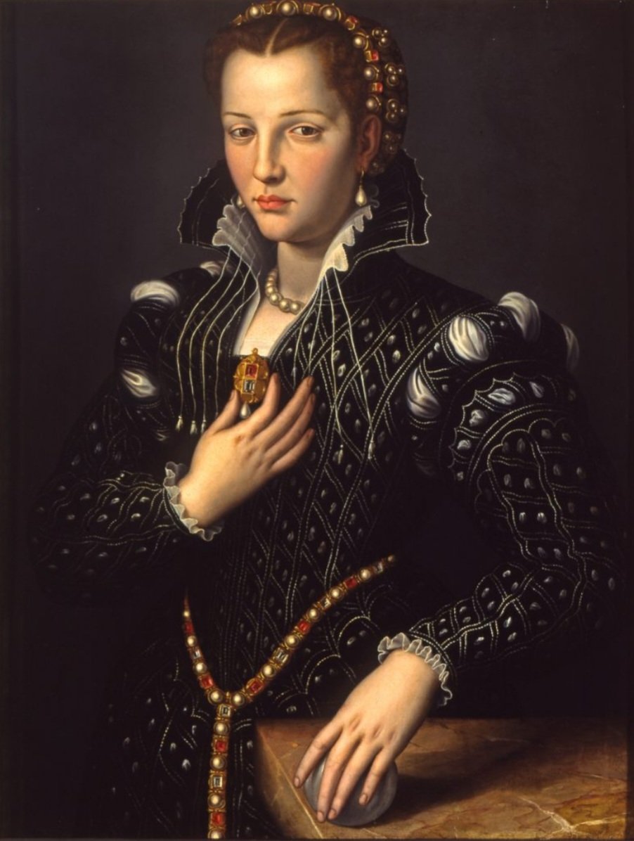 hodgetts_susan's tweet image. 🖼 Lucrezia de’ Medici, Duchess of Ferrara c.1560
🎨 Agnolo Bronzino or Alessandro Allori

#ArtonFriday 

That's my last Duchess painted on the wall,
Looking as if she were alive.
'My Last Duchess' 'Ferrara':
✍️ #RobertBrowning