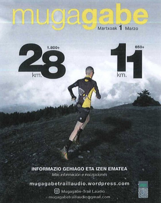 Proteccion Civil estará el día 
1 Marzo Cubriendo la       MUGA GABE TRAIL
Estarán apoyándonos 
<a href="/PCAlonsotegi/">P. Civil Alonsotegi</a> 
<a href="/PcivilAmurrio/">Protección Civil</a> 
<a href="/LaudiokoUdala/">Laudio (Udala - Ayuntamiento)</a>