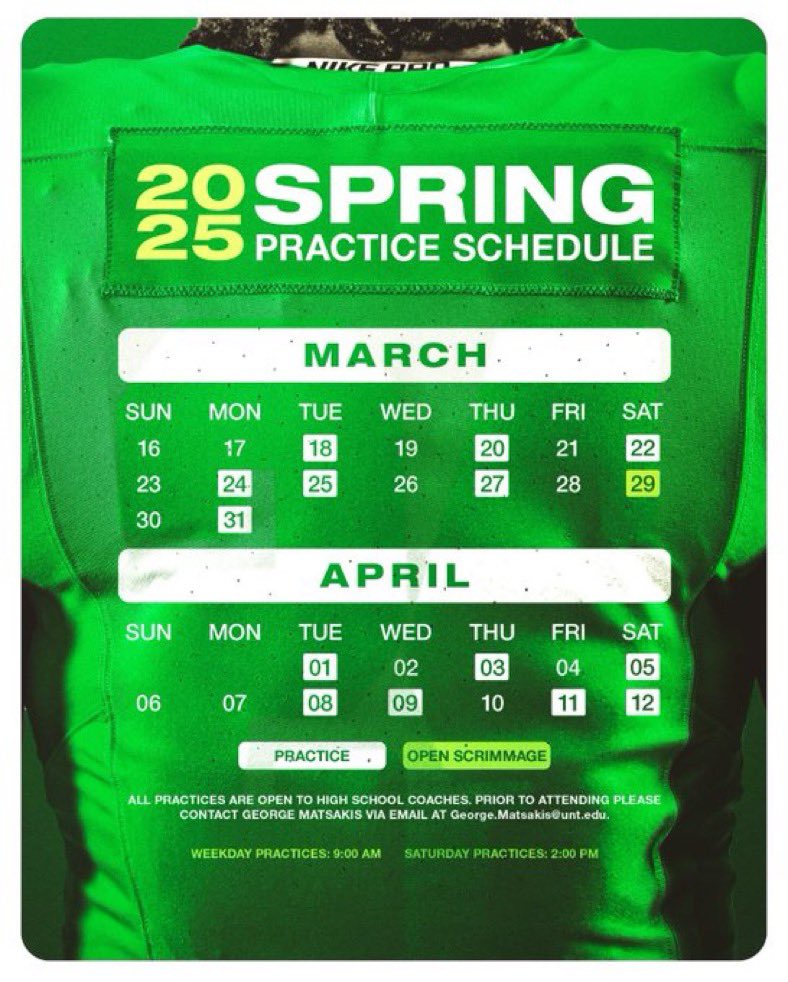 Thank you for the invite <a href="/JoeMartinezUNT/">Joe Martinez</a> <a href="/MeanGreenFB/">UNT Football</a> I will be attending March 18th!