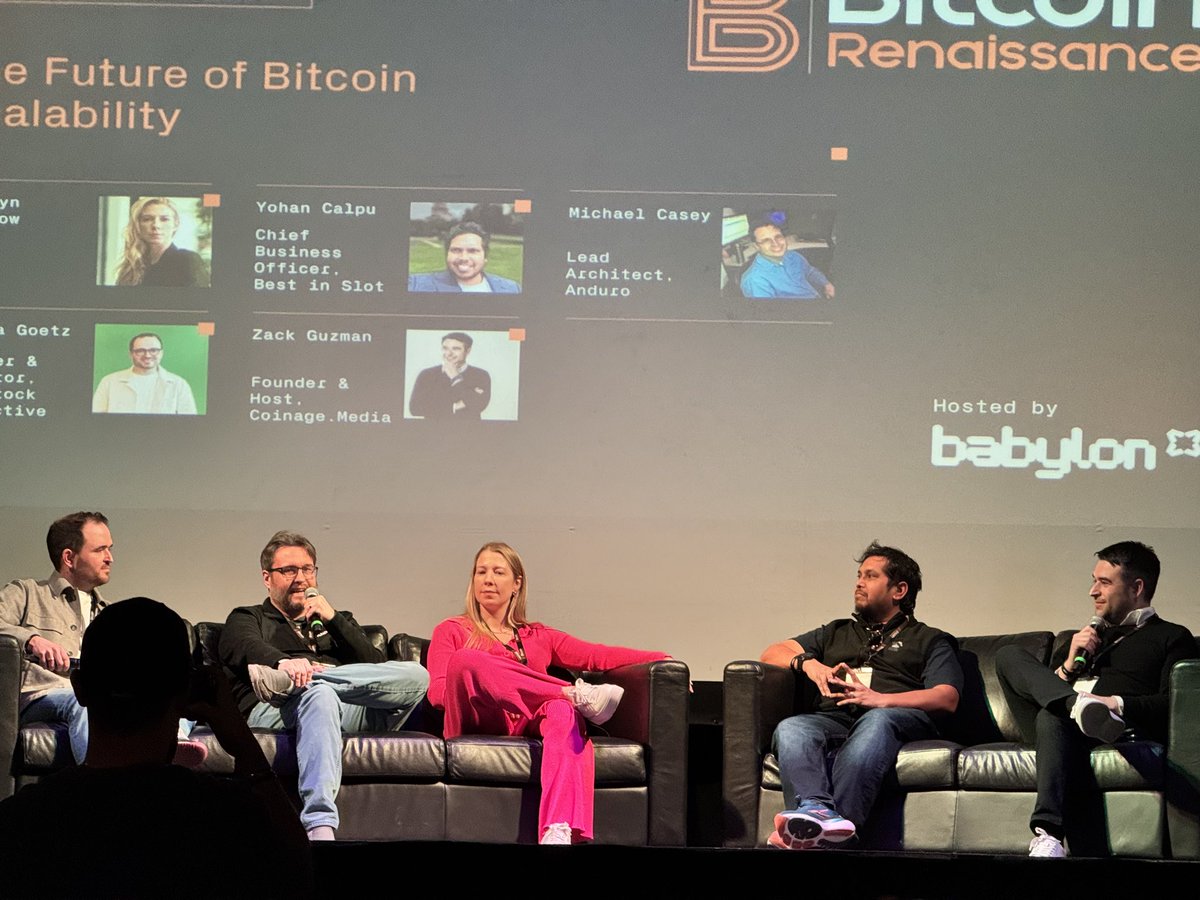 Anduro lead architect + MARA Director of Engineering absolutely crushing at the Bitcoin Renaissance conference in Denver. 

Bitcoin scaling solutions must include payments to L1 miners for sustainability of the network as the subsidy declines. Merge Mining is a great solution ✨