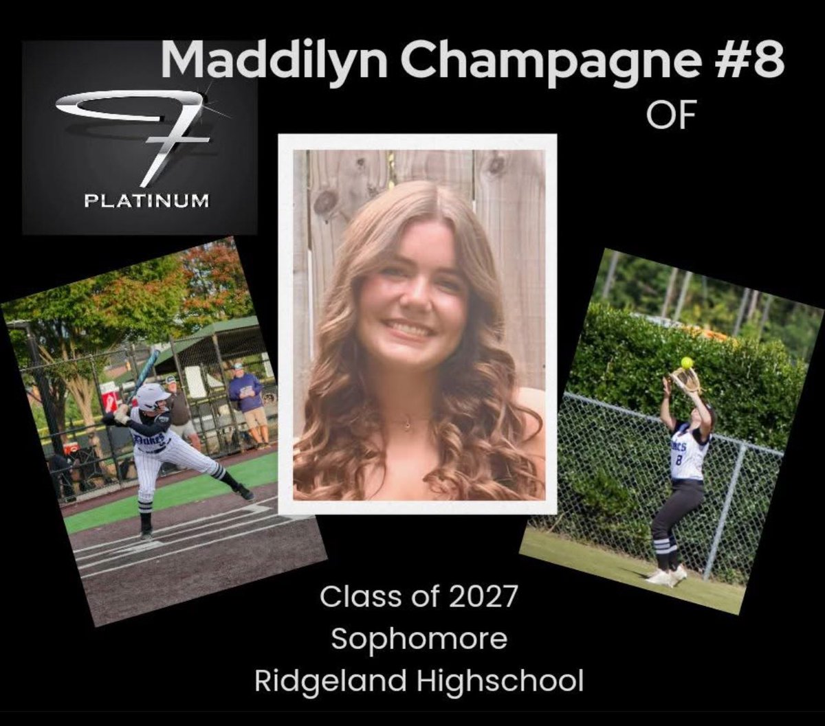 2025 Roster Announcement: 
#8 Maddilyn Champagne
Outfield, Class of 2027