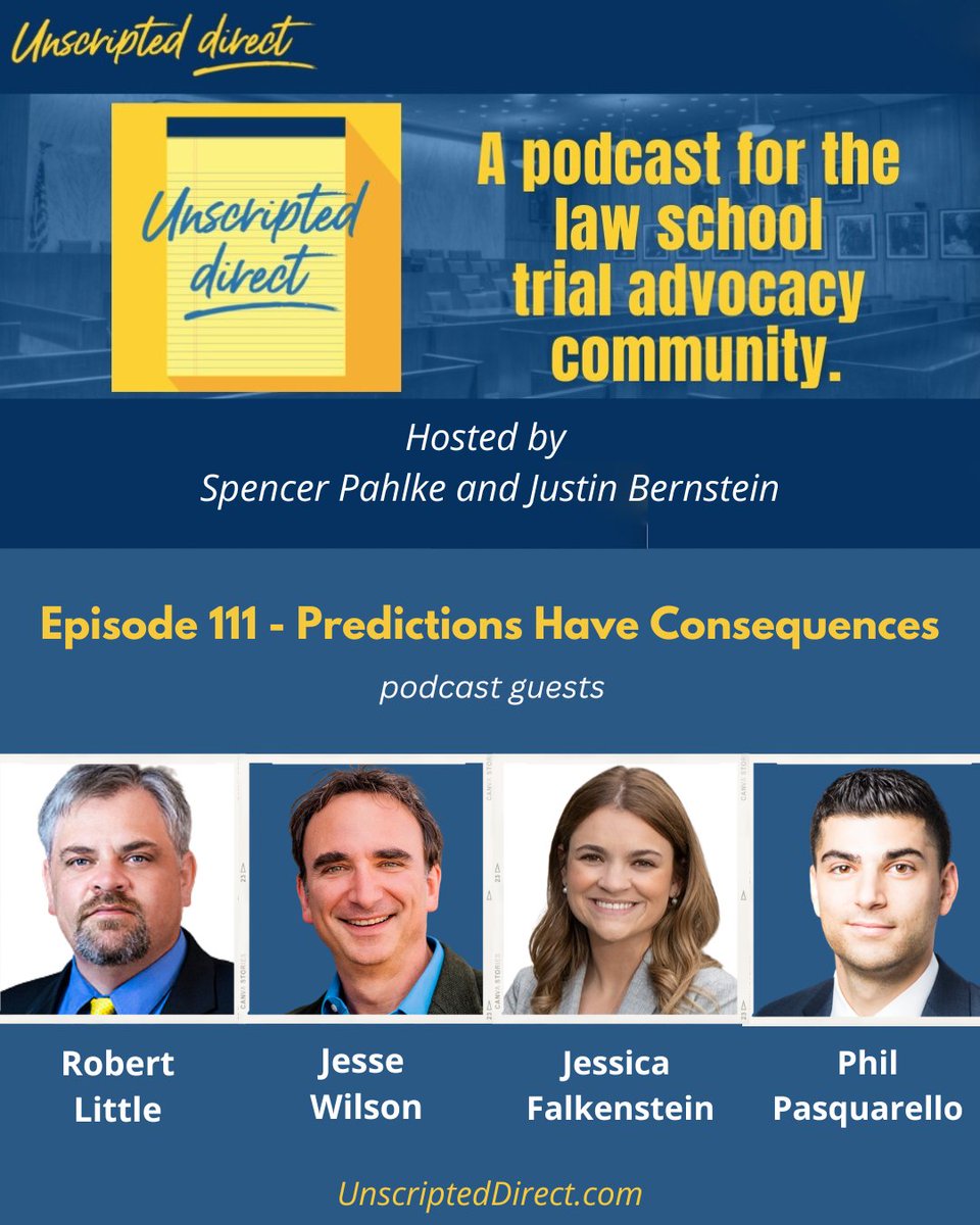 On this week’s episode: Results from Shark Beach. Winners of the last 5 NTC Regions. And the final case data for Wooden v. Saban.   NTC Predictions Results w Jess, Phil and Rob.   Suggested Plagiarism with Jesse Wilson. The famed jury consultant plus More! buzzsprout.com/1834655/episod…