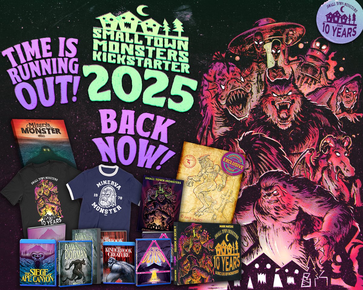 Small Town Monsters (@smltownmonsters) on Twitter photo Time is running out! We need your help to reach the final stretch goal before 6 PM EST on 3/6 - rewards are now LOCKED IN at all tiers, and spots still remain at the Executive Producer level! If you’ve already made your pledge, share the campaign with a friend! Time is running out! We need your help to reach the final stretch goal before 6 PM EST on 3/6 - rewards are now LOCKED IN at all tiers, and spots still remain at the Executive Producer level! If you’ve already made your pledge, share the campaign with a friend!