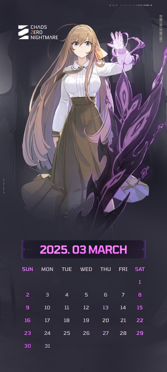 ◤March #Calendar #Wallpaper◢

[Rei]
I may still be a student, but I’m also an agent of the SS Nightmare, aren’t I...?

#CHAOSZERONIGHTMARE #CZN #ChaosZeroNightmare