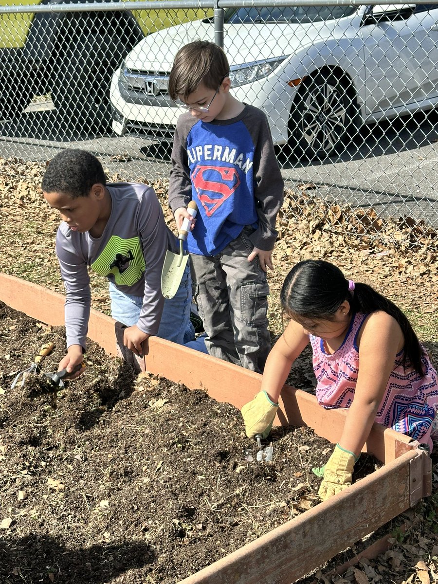 Some of our amazing 2nd graders chose to spend their recess time getting our garden ready for Spring planting. Mr. Blair is helping to keep this little tradition going. <a href="/WBESbears/">Willow Brook Elementary School</a>