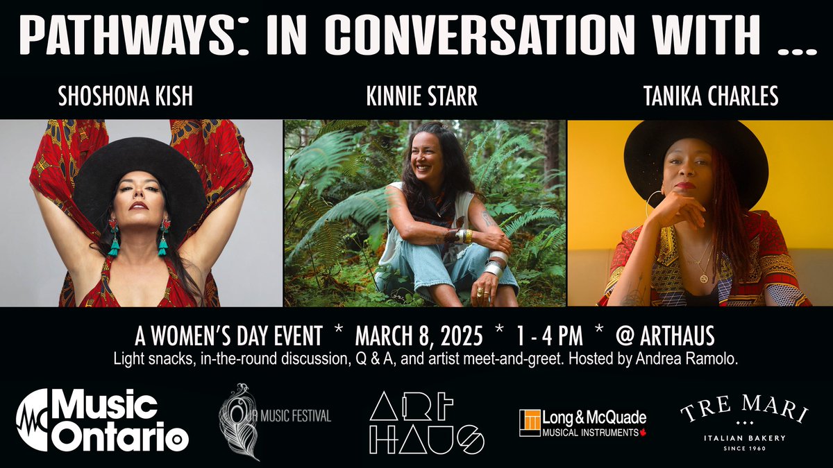 Andrea Ramolo (@andrearamolo) on Twitter photo Next Saturday come celebrate International Women’s Day with Shoshona Kish, Kinnie Starr, Tanika Charles, and me! Free event. 1-4pm. Register to attend! <a href="/MusicOntario/">MusicOntario</a>
tickettailor.com/events/ourmusi… Next Saturday come celebrate International Women’s Day with Shoshona Kish, Kinnie Starr, Tanika Charles, and me! Free event. 1-4pm. Register to attend! <a href="/MusicOntario/">MusicOntario</a>
tickettailor.com/events/ourmusi…