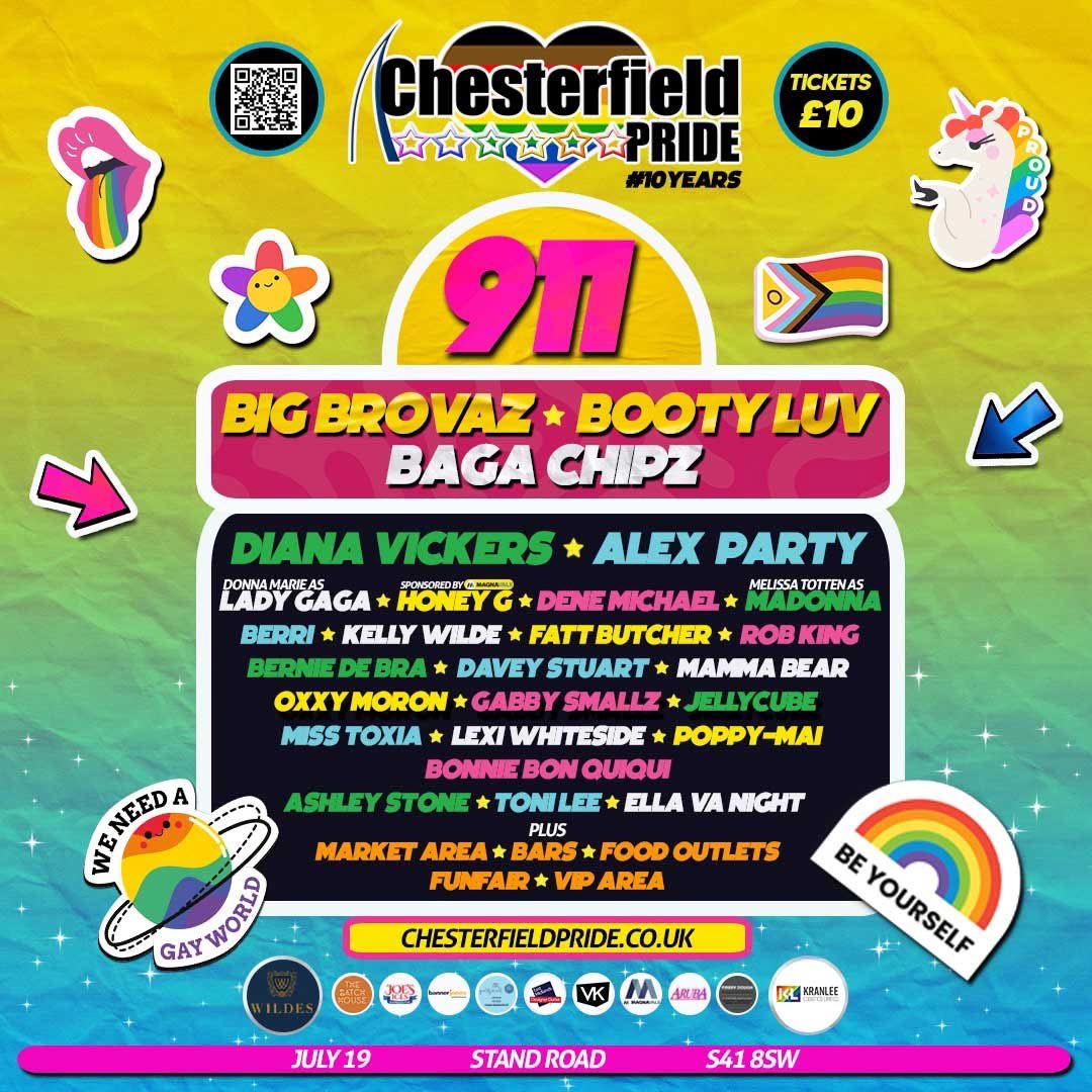 Chesterfield Pride 2025
Amazing artists performing at the event
Tickets on sale now