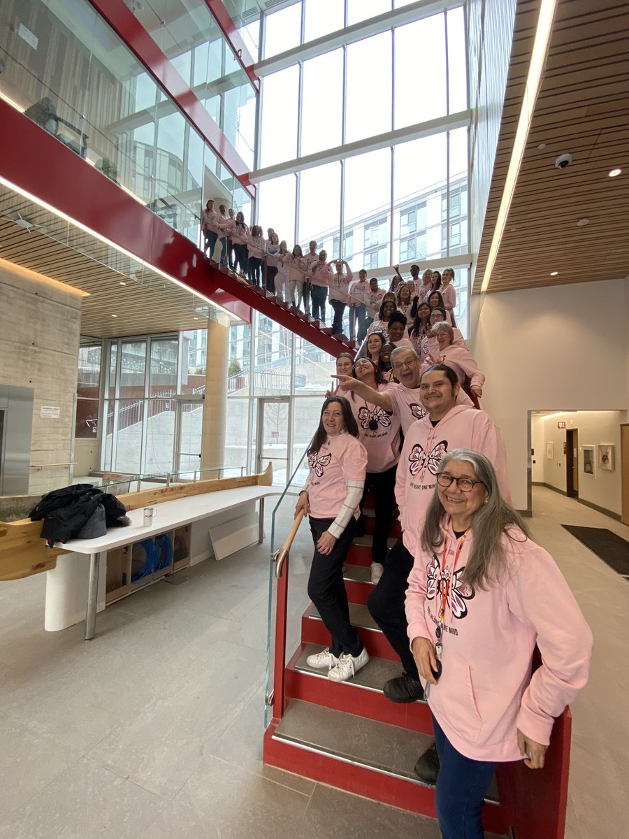 at Anishnawbe Health Toronto, we proudly participate in Pink Shirt Day to stand against bullying! Today, we’re wearing pink to promote kindness, inclusion, and support for our community. Check out our team in action with this photo—because together, we can make a difference.
