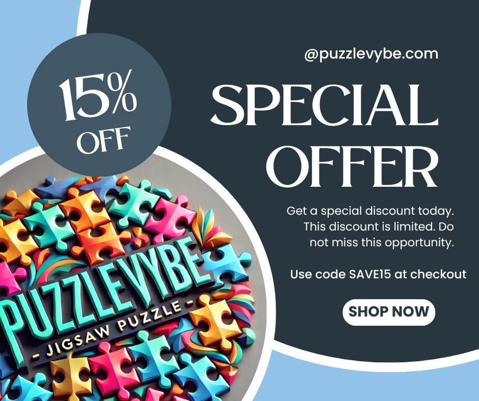 If you love jigsaw puzzles as a way to keep the mind sharp and unwind you will love these puzzles from PUZZLEVYBE! Save 15% now at puzzlevybe.com