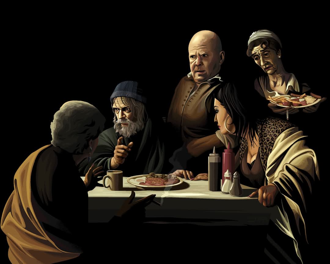 Italian master Caravaggio's depiction of the resurrection of Ian Beale - from his lesser known Microsoft Paint era.