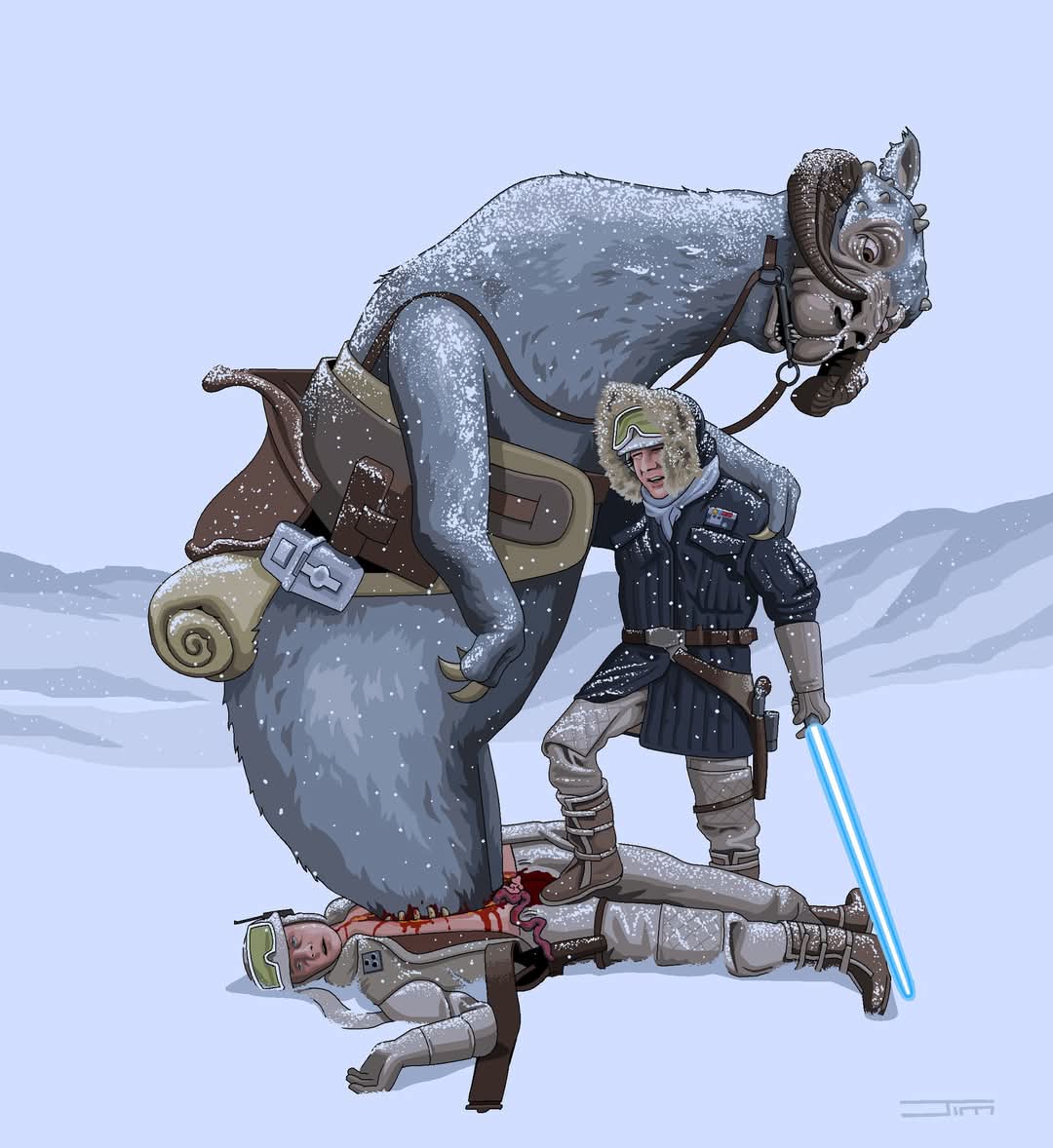 "Han Solo putting the Tauntaun inside Luke to keep it alive"
As requested by Andrew Pattison

Much is made of AI's speed and efficiency but I think it's much more fun to persistently ask for the same image for several years like Andrew did and then one day, out of the blue.