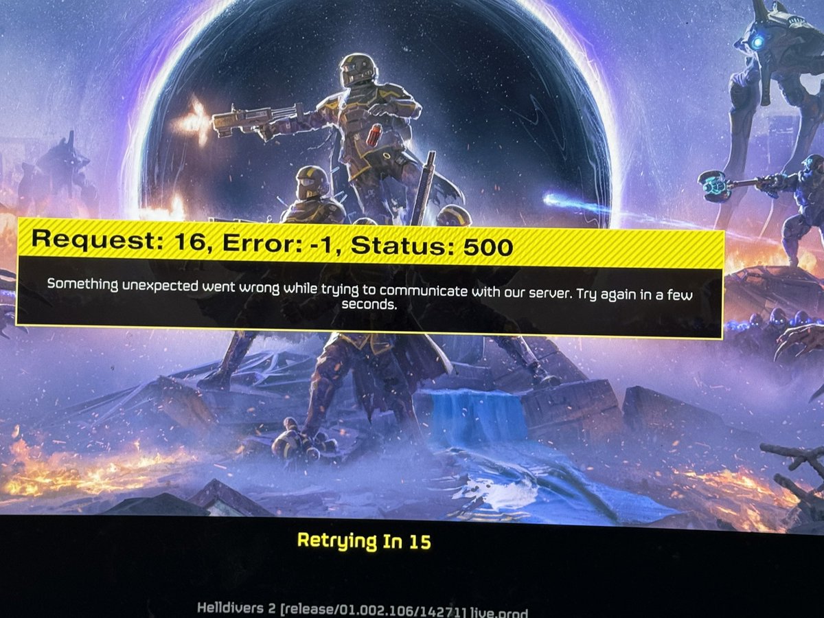 JpisDatmug's tweet image. #Helldivers2 #error500 #fixthegame #newplayers #cantplayrhegame #unplayable #Helldivers2error @Helldivers2HQ @helldivers2