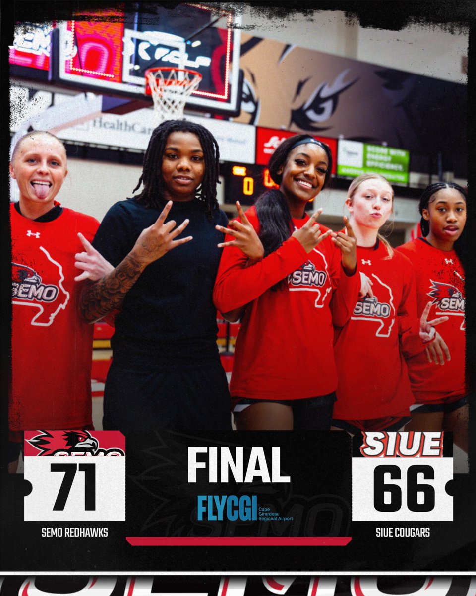FINAL ‼️ 

ALL SMILES, REDHAWKS WIN 😃 They travel north and down SIUE by a final score of 71-66 👏 👏 👏 

Back in action for the regular season finale on Saturday, March 1, at Eastern Illinois! Tip-off set for 1 p.m. in Charleston, Illinois. 

#FeelinRowdy x #SwordsUp