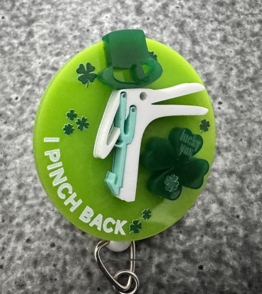 Getting ready for St Patty’s Day. Who doesn’t need a speculum leprechaun 🍀? 

It’s a redesign of one of the OG badge reels. Get yourself one and avoid being pinched this holiday 😂

#MedTwitter #obgyntwitter #GynOnc