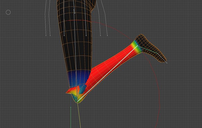 ゆ、有識者〜!膝を90度以上曲げちゃうと貫通しちゃう奴をどう修正すればええんですかぁー!! 