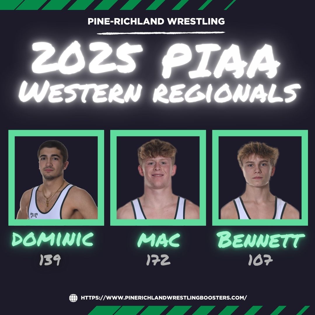 The path to States continues tomorrow for these 3 Pine-Richland wrestlers!!  Good luck to Dominic, Mac, and Bennett!
Follow the action LIVE on Flo starting 2/28 5:00 pm EST:
arena.flowrestling.org/.../ce04c445-6…...