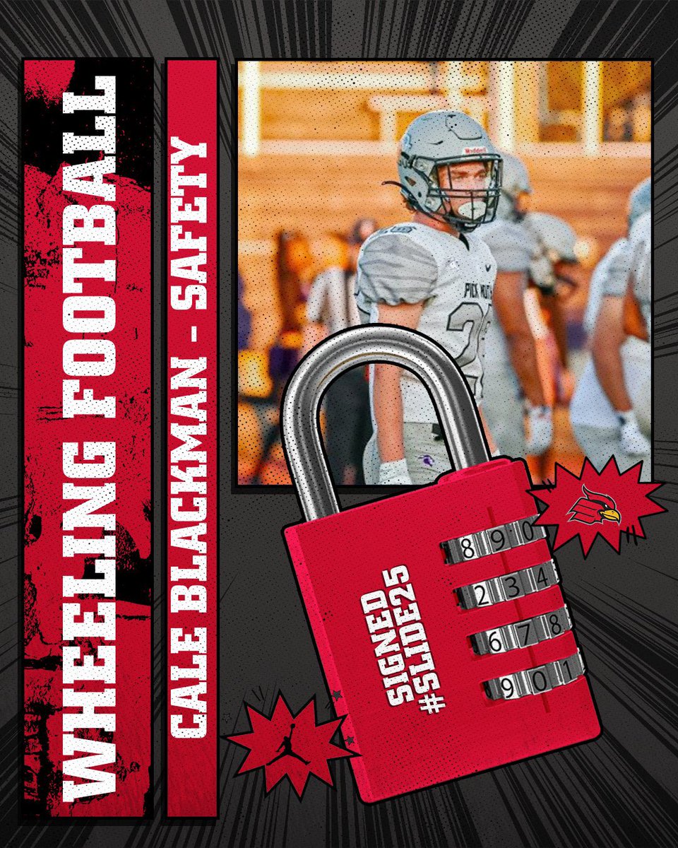 Wheeling U Football (@wheelingu_fb) on Twitter photo 🔥💯| #SLIDE25 🔴⚫️⚪️
✍🏼| Cale Blackman
📱| <a href="/caleblackman/">Cale Blackman</a>
📍| Pickerington North (OH)
🚨| Safety
📋| 6’ 180
🎥| hudl.com/video/3/134098…
#TEAM8 | #NSD25 | #EveryMan | #EveryDay 🔥💯| #SLIDE25 🔴⚫️⚪️
✍🏼| Cale Blackman
📱| <a href="/caleblackman/">Cale Blackman</a>
📍| Pickerington North (OH)
🚨| Safety
📋| 6’ 180
🎥| hudl.com/video/3/134098…
#TEAM8 | #NSD25 | #EveryMan | #EveryDay