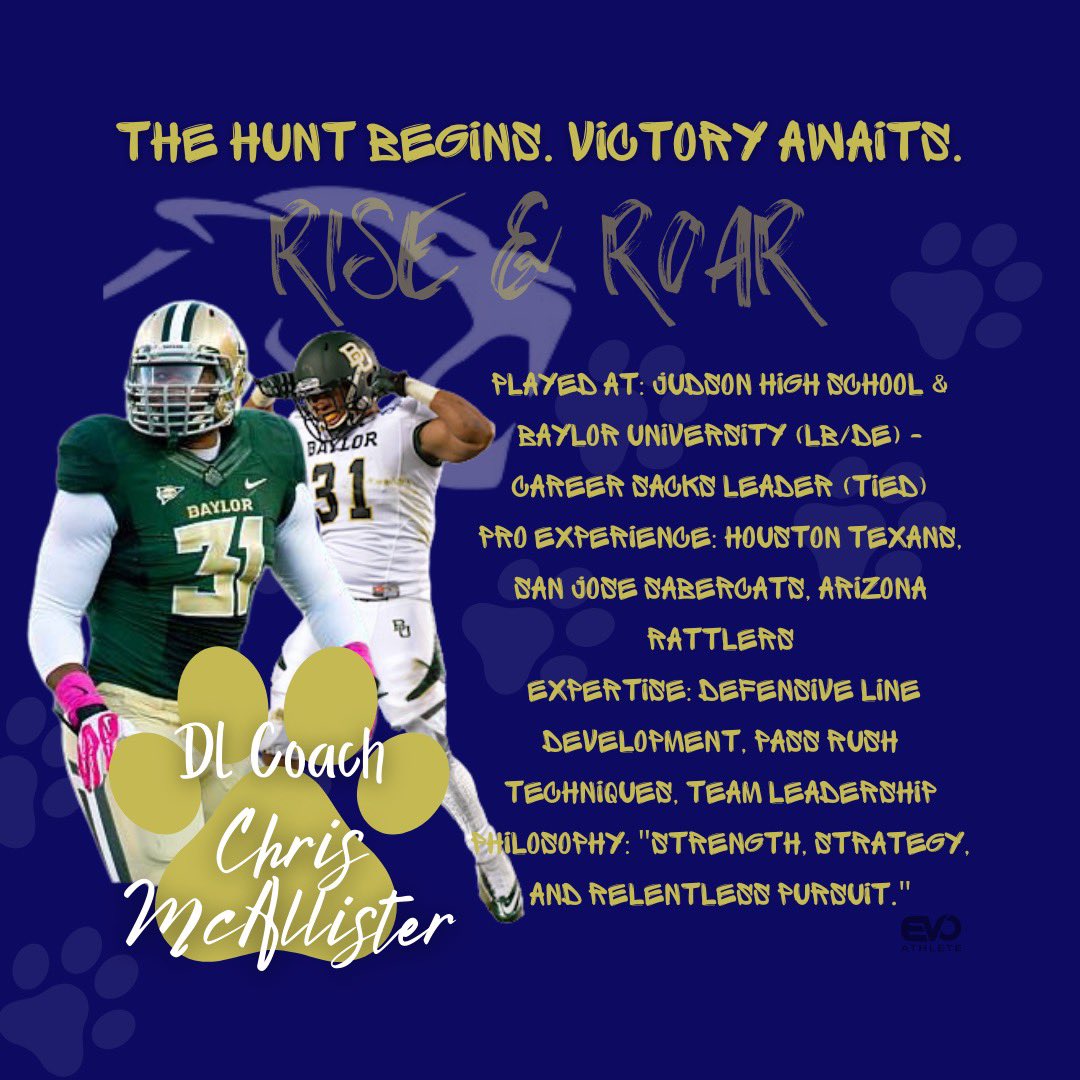 Chris Miranda (@chrismirandaaa) on Twitter photo Coach McAllister will bring his high level playing and coaching experience <a href="/KellisFootball/">Cougars Football</a> he is tied with Baylors All Time Sack Record can’t wait for him to work with our DL Coach McAllister will bring his high level playing and coaching experience <a href="/KellisFootball/">Cougars Football</a> he is tied with Baylors All Time Sack Record can’t wait for him to work with our DL