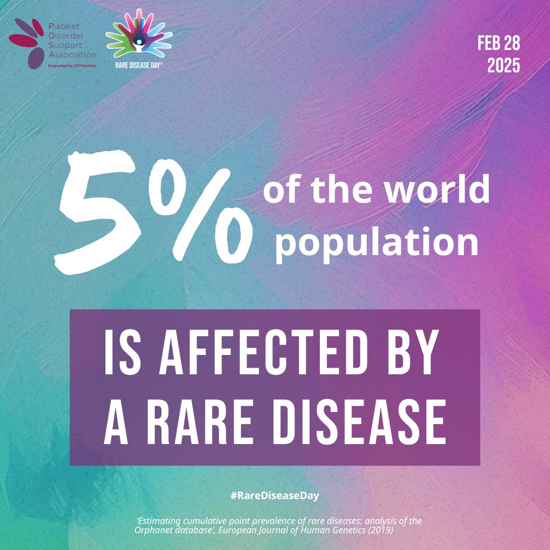 PDSA_ITP's tweet photo. Tomorrow is #RareDiseaseDay, a global initiative to raise awareness and generate support for everyone who is on a rare medical journey. With more than 10,000 rare conditions, everyone likely knows someone impacted by a rare disease. #RareVoice #PatientVoice #Advocacy #Awareness https://t.co/ioHHxmqoYG