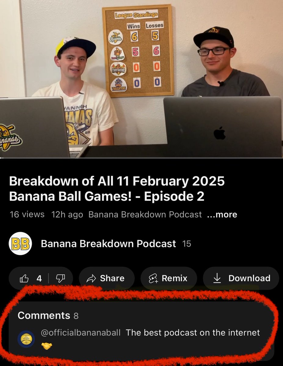 BreakdownBanana's tweet photo. So this happened last night!🤯

We are so excited with the response to our podcast and we look forward to continuing to bring you the “Best Podcast on the Internet”

Thank you to @BananaBall_ for your review of our Banana Ball podcast! 

Go Bananas!🍌 https://t.co/uCngBcLxHG