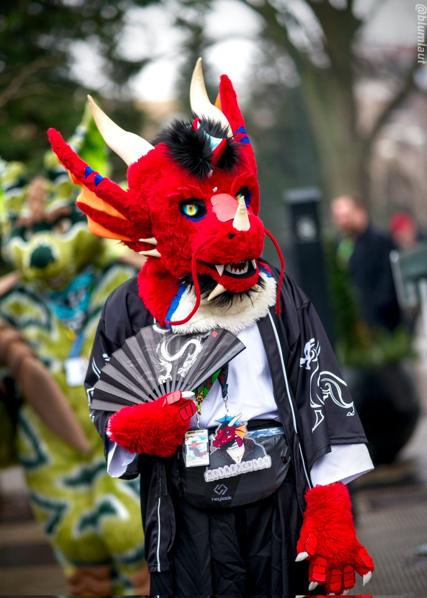 Just a red dragon swarming around the #NFC2025 parade in Malmö, making sure everything is under control 🐲

📷 : <a href="/blumlaut/">blumlaut📸</a>
🪡 : <a href="/wolf_daz/">Daza 🔮 GOH BKB</a>

#Furry #Fursuit #Dragon #DragonFurry #DragonFursuit #FursuitFriday #FursuitParade #Malmö #Sweden