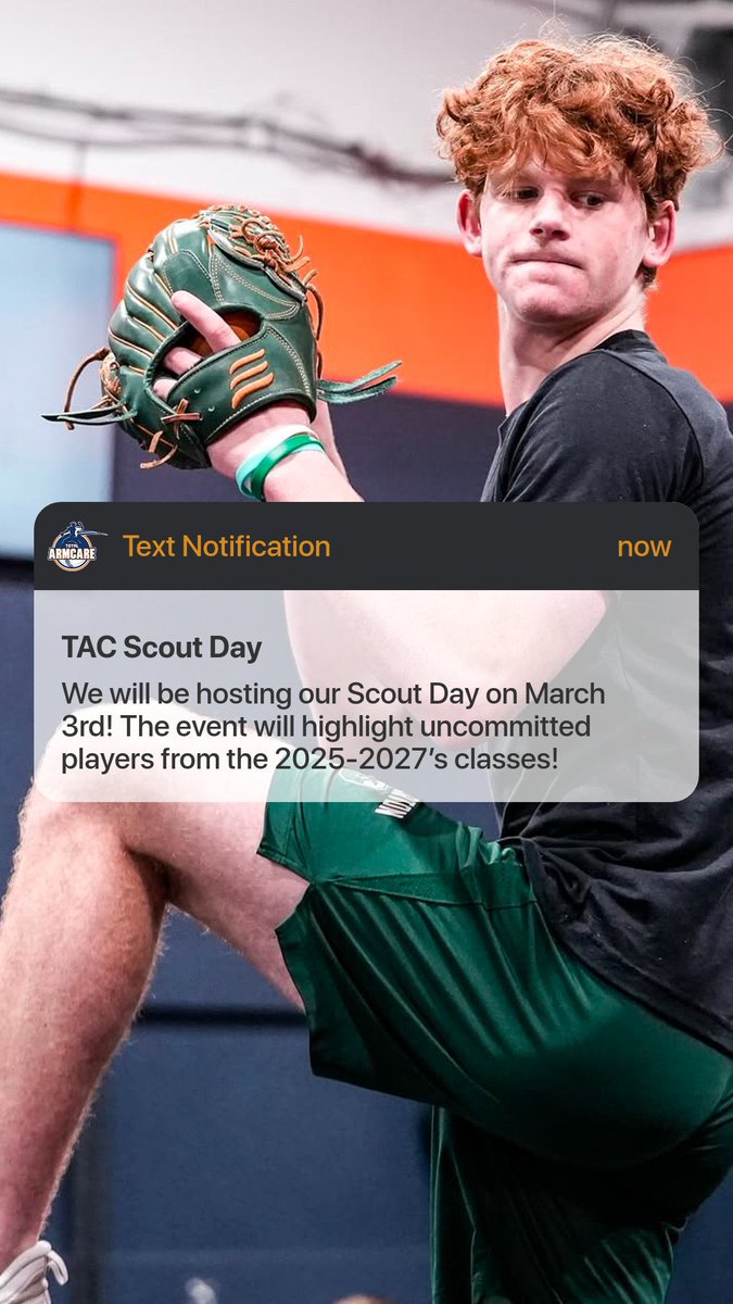 Total Arm Care is excited to host our annual Uncommitted Scout Day for pitchers currently training within our program. This invite only event will showcase some of the top uncommitted arms in the region 

Event Details:
📅 Date: Monday, March 3rd
⏰ Time: 6:30 PM
📍 Location: