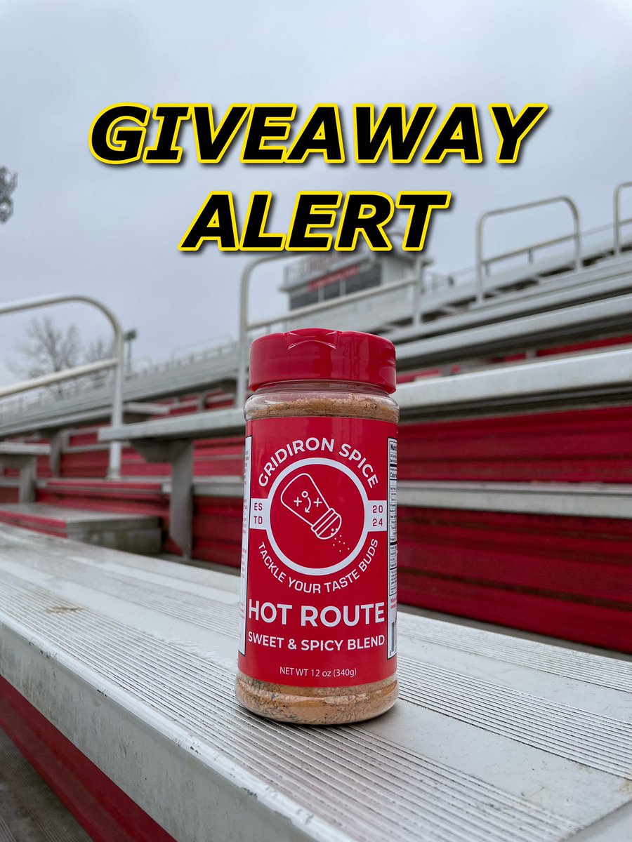 Gridiron Spice Company (@gridironspiceco) on Twitter photo 🚨 Giveaway Alert🚨
We are new to X and would love to connect with folks who love football and food!
We will give away a free bottle of Gridiron Spice when this post reaches at least 50 reposts!
To enter:
-must be following <a href="/GridironSpiceCo/">Gridiron Spice Company</a>
-must repost 🚨 Giveaway Alert🚨
We are new to X and would love to connect with folks who love football and food!
We will give away a free bottle of Gridiron Spice when this post reaches at least 50 reposts!
To enter:
-must be following <a href="/GridironSpiceCo/">Gridiron Spice Company</a>
-must repost
