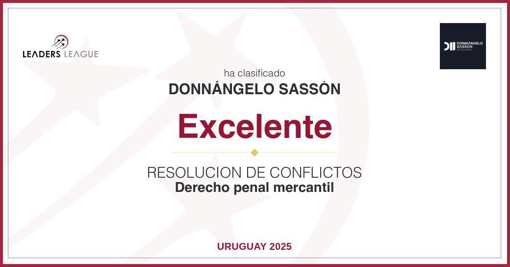 Donnangelo Sasson (@dsdefensapenal) on Twitter photo Hemos vuelto a ser reconocidos por la firma LEADERS LEAGUE como Excelentes en Derecho Penal Económico. Agradecemos a nuestros clientes la confianza y reafirmamos el compromiso de continuar creciendo junto a ustedes. <a href="/DrEduardoSasson/">Eduardo Sasson</a> <a href="/PDonnangelo72/">Pablo Donnangelo</a> Hemos vuelto a ser reconocidos por la firma LEADERS LEAGUE como Excelentes en Derecho Penal Económico. Agradecemos a nuestros clientes la confianza y reafirmamos el compromiso de continuar creciendo junto a ustedes. <a href="/DrEduardoSasson/">Eduardo Sasson</a> <a href="/PDonnangelo72/">Pablo Donnangelo</a>
