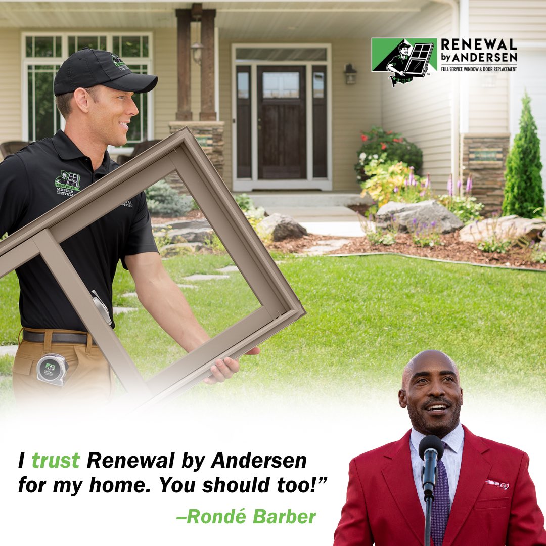As February wraps up, we’re celebrating trust, durability &amp; excellence—just like Ronde Barber’s Hall of Fame career. 🏈💪That’s why he chooses Renewal by Andersen for his home! 🏠💚 #BuiltToPerform #TrustTheBest #RbAFLA