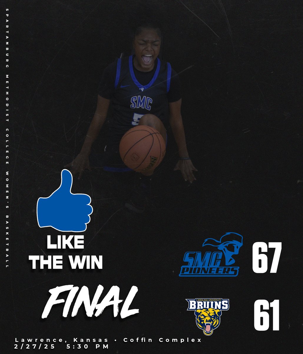 SMC PIONEERS (@gosmcpioneers) on Twitter photo HISTORY! #LiketheWIN
<a href="/SMCPIONEERSWBB/">SMC Women's Basketball</a> picks up its first win in the postseason in NAIA history as they defeat Carolina University in the opening round of the CAC Women's Basketball Tournament. JaiDah Liebert scores a game-high 31 points to lead SMC. #RollNeers HISTORY! #LiketheWIN
<a href="/SMCPIONEERSWBB/">SMC Women's Basketball</a> picks up its first win in the postseason in NAIA history as they defeat Carolina University in the opening round of the CAC Women's Basketball Tournament. JaiDah Liebert scores a game-high 31 points to lead SMC. #RollNeers