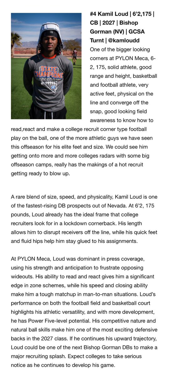 Kamil Loud (@kamloudd) on Twitter photo Thank you to <a href="/sixstarfootball/">Six Star Football | PLUS+</a> for the write up! 🙏🏽 <a href="/BlairAngulo/">Blair Angulo</a> <a href="/CoachBriscoeWR/">Coach Briscoe</a> <a href="/BrandonHuffman/">Brandon Huffman</a> <a href="/GregBiggins/">Greg Biggins</a> <a href="/Rivals/">Rivals</a> <a href="/247Sports/">247Sports</a> <a href="/Benwik21/">Bené Benwikere</a> Thank you to <a href="/sixstarfootball/">Six Star Football | PLUS+</a> for the write up! 🙏🏽 <a href="/BlairAngulo/">Blair Angulo</a> <a href="/CoachBriscoeWR/">Coach Briscoe</a> <a href="/BrandonHuffman/">Brandon Huffman</a> <a href="/GregBiggins/">Greg Biggins</a> <a href="/Rivals/">Rivals</a> <a href="/247Sports/">247Sports</a> <a href="/Benwik21/">Bené Benwikere</a>