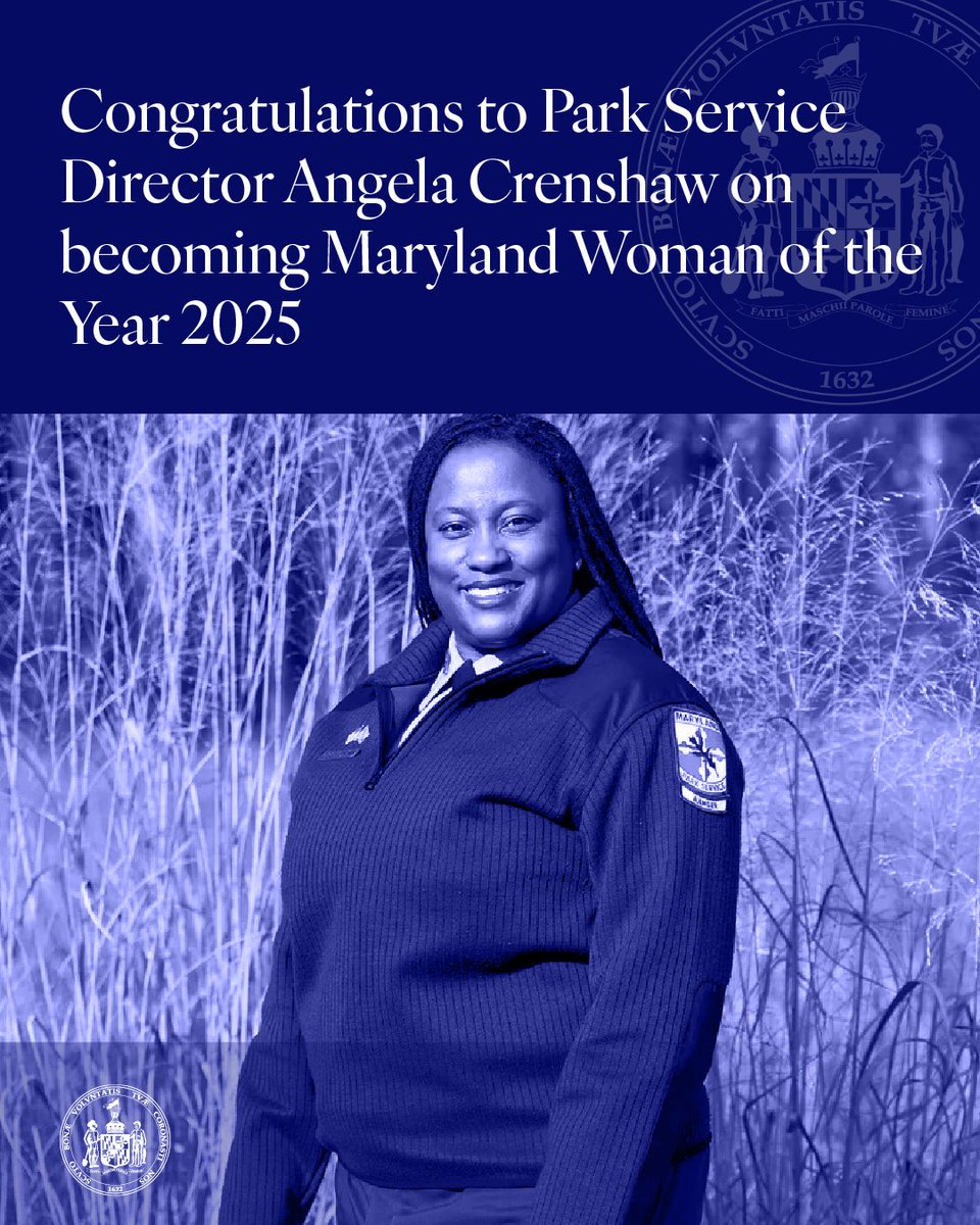 Congratulations to Maryland's Park Service Director Angela Crenshaw on being named Maryland Woman of the Year by <a href="/USATODAY/">USA TODAY</a>!

I'm inspired by the example of courage and service that Angela sets. Maryland is better for her work championing our parks and our history.