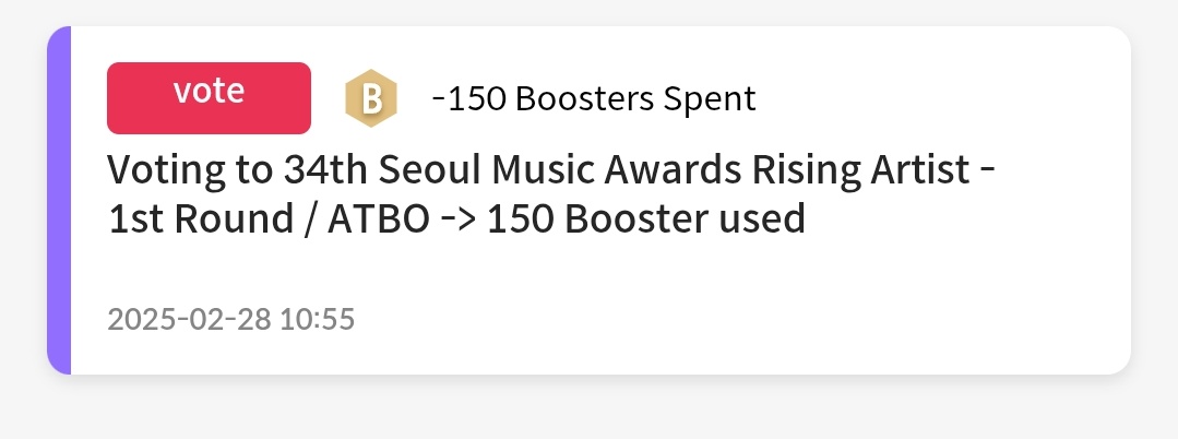 ❗34th SMA Rising star Category

Only Top 10 will advance to 2nd preliminary round. #ATBO is currently at top 8. 

Please do vote (150 boosters= 1ticket). If you can buy boosters (1usd=1000 boosters) 

#ATBO #에이티비오 
<a href="/ATBO_ground/">ATBO</a>