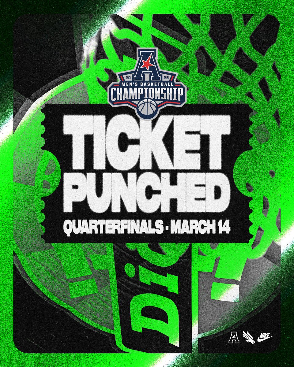 🎟️ Ticket Punched

With tonight's win we earned a double bye and an automatic bid into the quarterfinals in the AAC Tournament!

#GMG